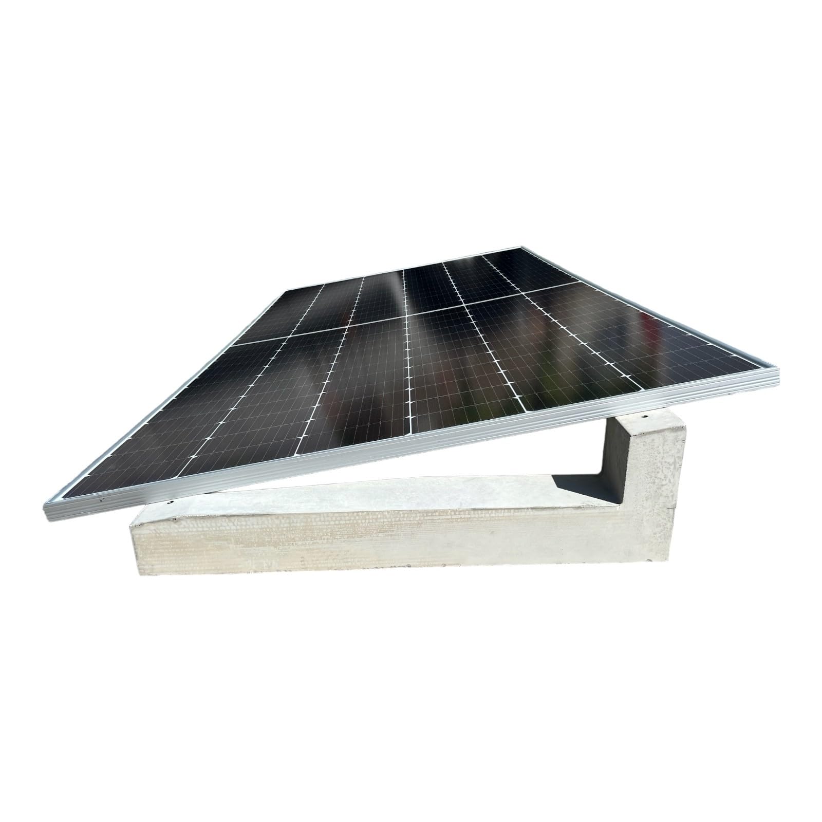 Jet-Line® | Aufständerung | Beton Flachdach | Montage | PV Modul | Balkonsolar | 10° Anstellungswinkel | PV-Sockel | Stütze | Panel Halter Betongrau | Garagendach | Süd oder Ost West