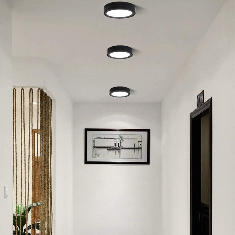 Foco LED Empotrado ultradelgado para Montaje en Superficie, Creativo, Redondo, pequeño, con Panel de Rejilla Fina de Aluminio Negro, luz de Techo, iluminación empotrada, Tienda de Ropa, Centro comerc