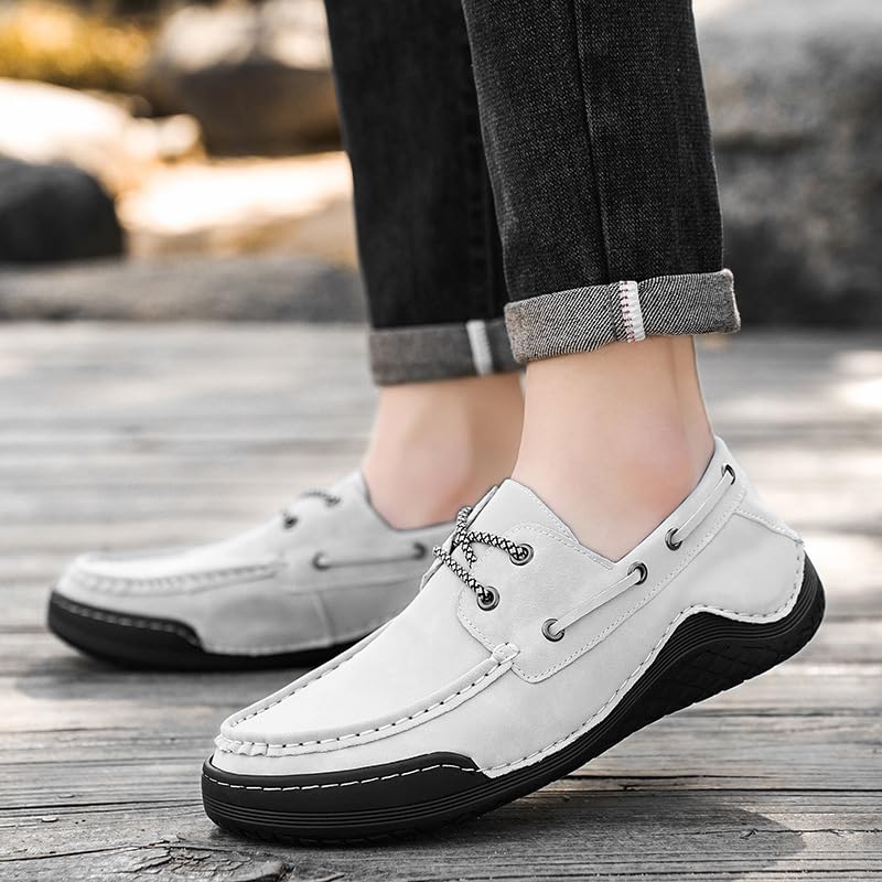 Men's Retro Low-Top Flat-Bottom Loafers - Breathable Outdoor Casual Driving Shoes, Wide Sizes - Slip-On Comfort3