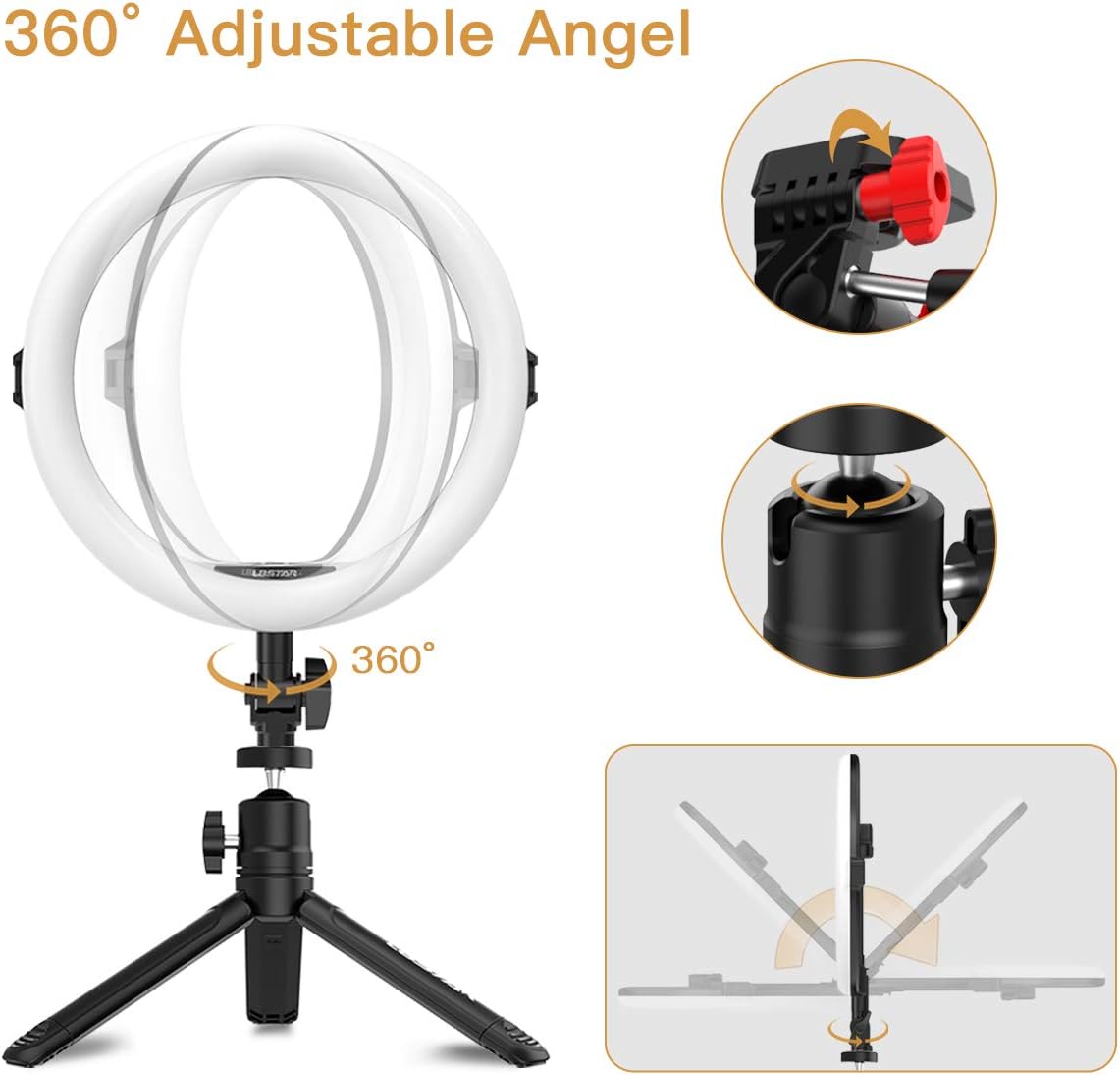 Best Cyber Monday 🔥 11 inch Ring Light, L8star Selfie Led Ring Light with 51 inch Extendable Tripod Stand and Flexible Cell Phone Holder for Live Stream, YouTube Video, TIK Tok Lights