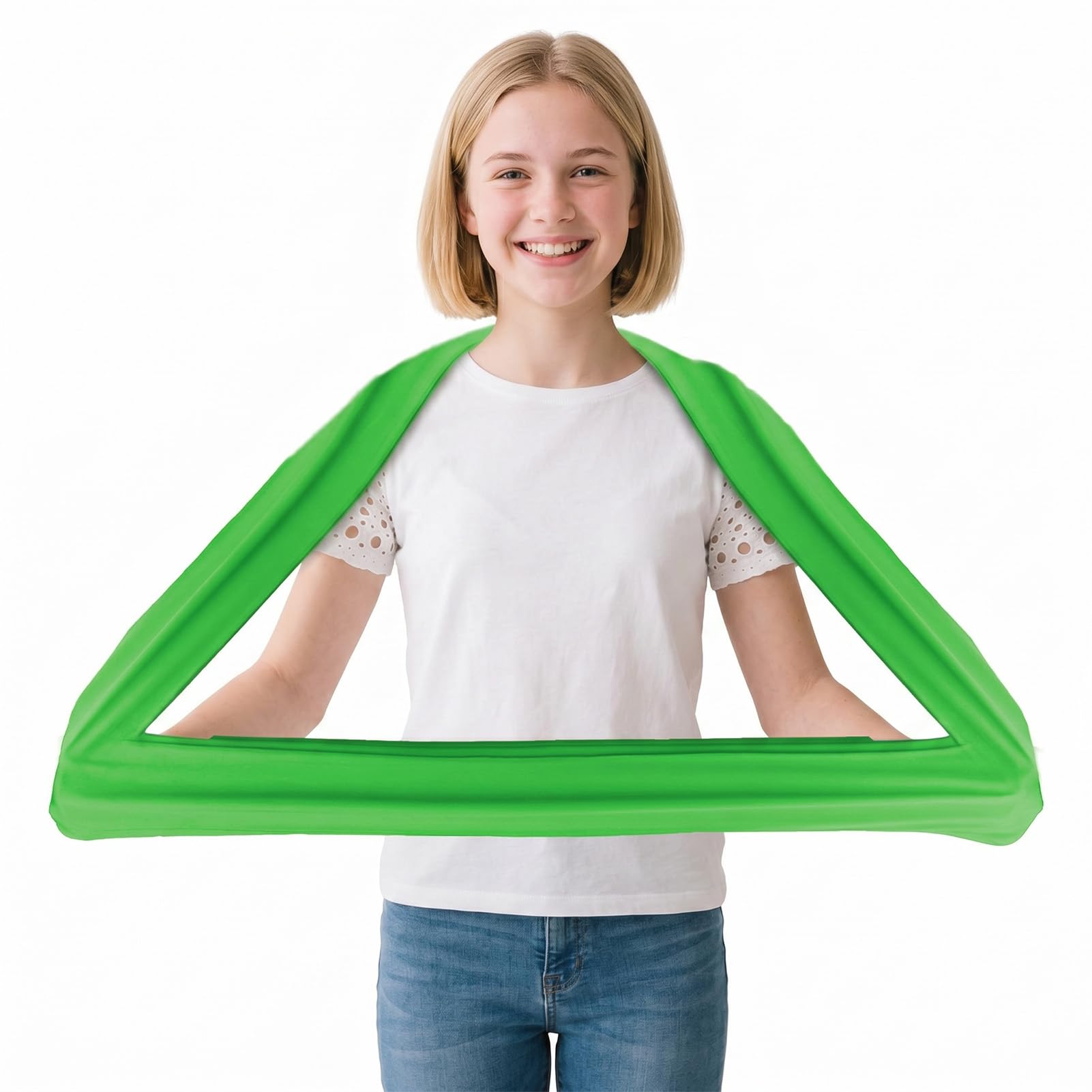 Stretch Band Sensory Focus Tool 30”Resistance Band Stretches to Over 46”Calming Fidget Bands Silent Sensory Tool Awakens Imagination,Develops Balance,and Strengthens Muscles (Green)