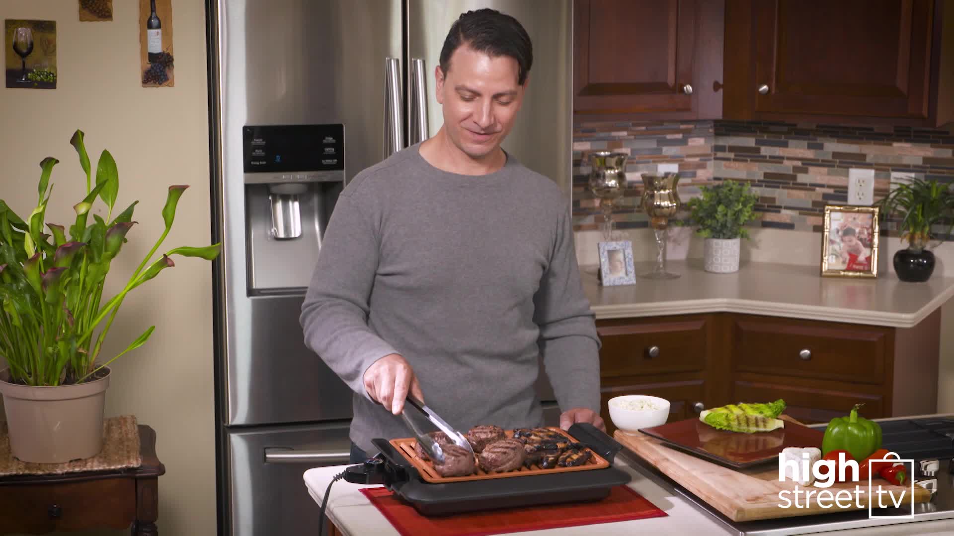 Gotham Steel GSISGM Electric Indoor Smokeless, Non-Stick Grill with Temperature Control, Black