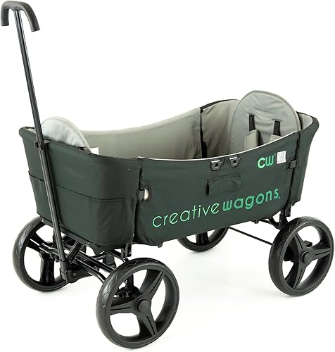 Miniatura 8 de Creative Outdoor Wagon Buggy - Carrito de banco transformable para niños y carga multiusos seguridad para niños descansos activados toldo extraíble