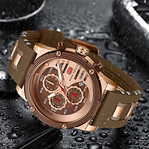 Image of AIMES Mens Watches Chronograph Waterproof Sport Military Watch for Men Analog Quartz Movement Stylish Wrist Watch Elegant Gift Watch for Men
