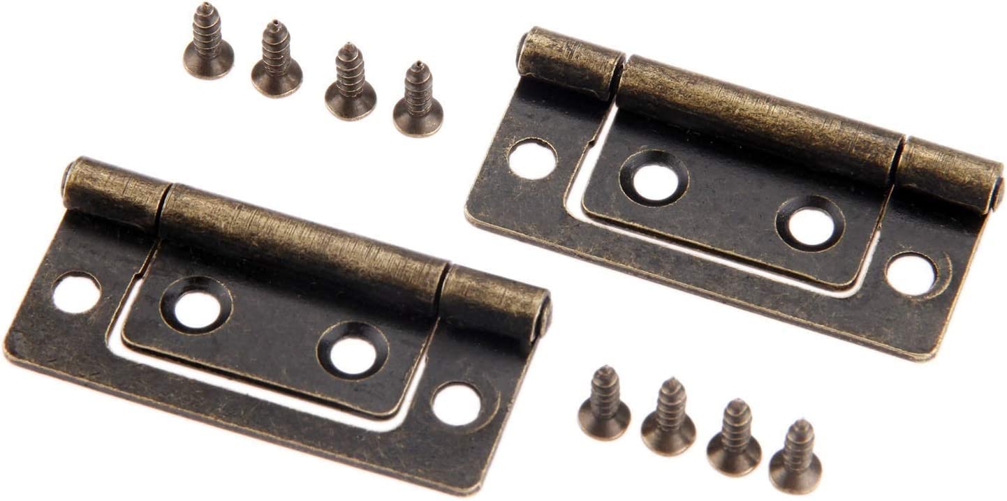 Nvsfzgiyg One Color Retro Decoration Hinges,Antique Hinge, 2Pcs Furniture Cabinet Drawer Door Butt Decorative Cupboard For Jewelry Wood Box With Screws 50X24mm Hing