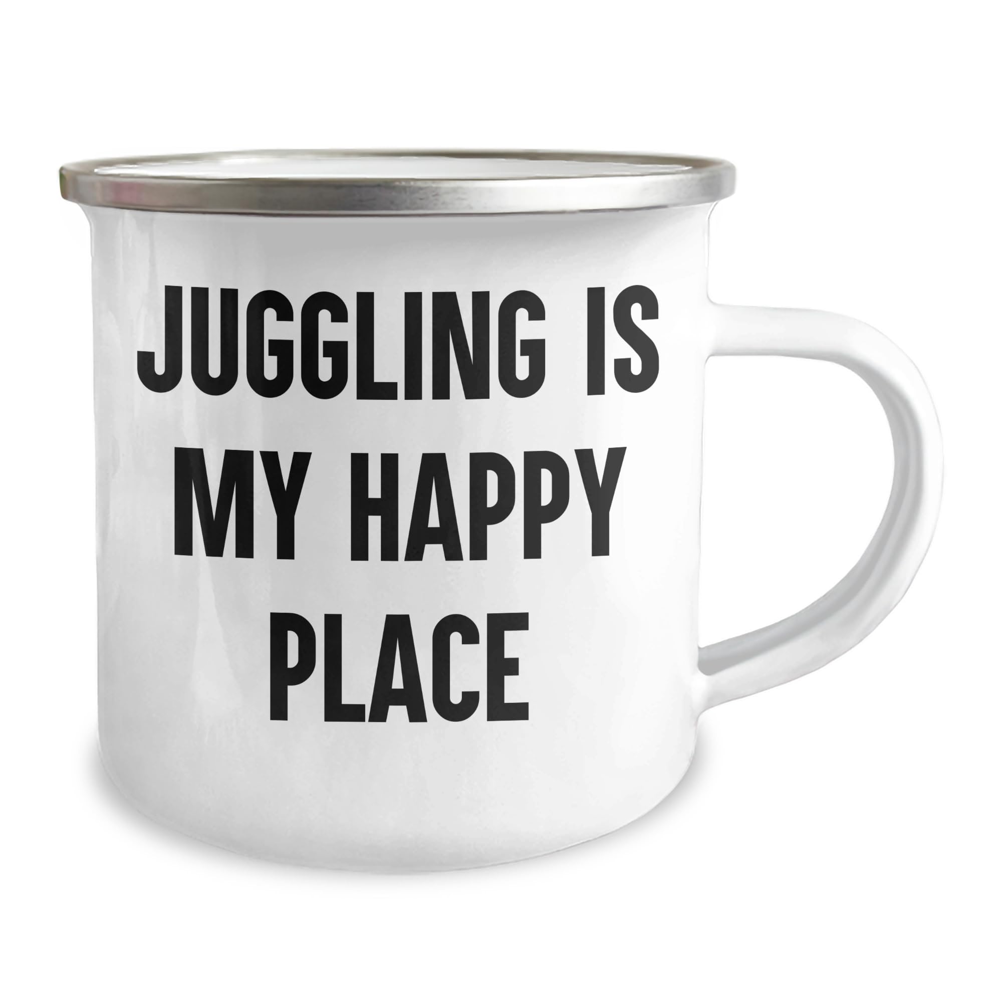 Juggling is My Happy Place, Gifts from Friends, Camping Mug for Juggling Enthusiasts, Birthday Unique Gifts