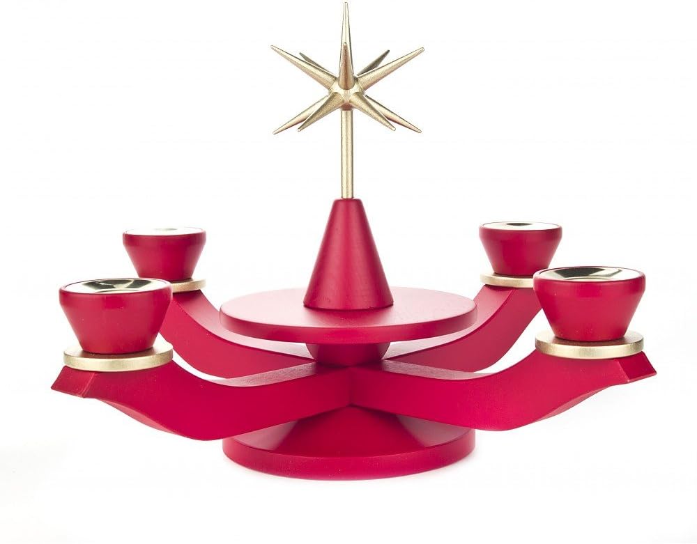 Dregeno Erzgebirge - Advent Chandelier without Tooling Red - 21 cm