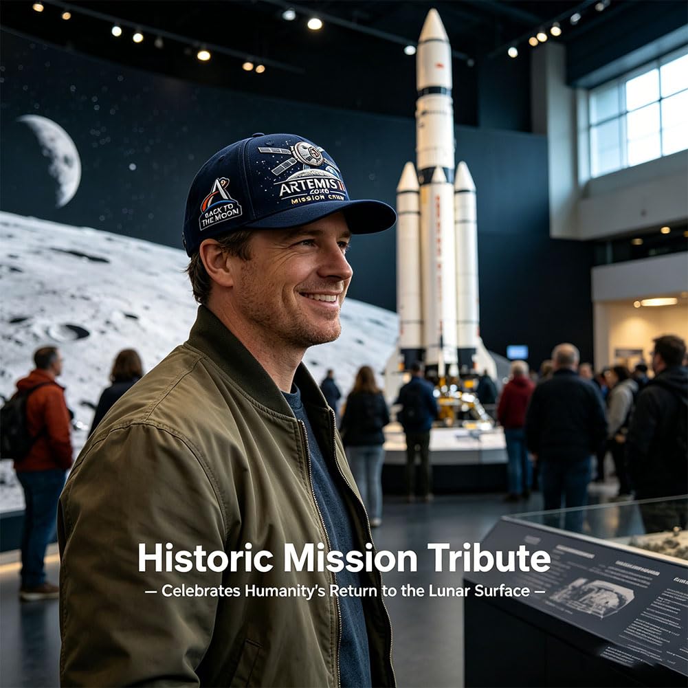 Artemis II Lunar Mission Commemorative Cap, Back to the Moon Lunar Mission Hat, Adjustable Artemis 2 Space Gift — view 2