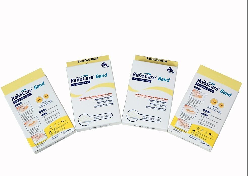 RENOCARE Acne Absorbing Patches/Dots, 10mm& 12mm 4 Pack – 168 Patches, 42 Patches/pack