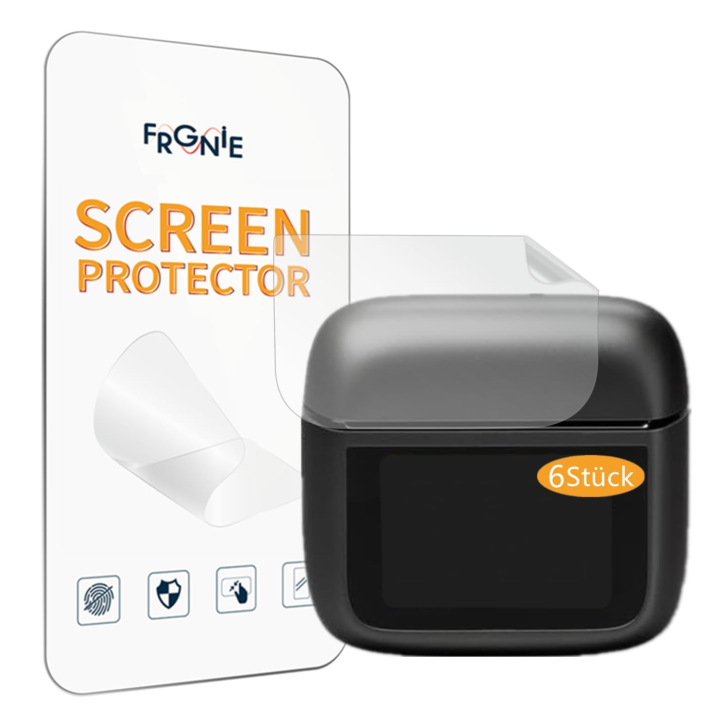 Pack of 6 Screen Protectors Compatible with JBL Tour Pro 3 Headphones Display, HD Bubble-Free Screen Protector for Intelligent Charging Box