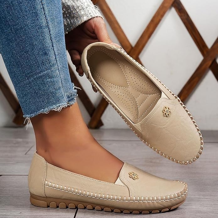 Orthopedic Shoes for Women, Women's Orthopedic Leather Loafers, Comfortable Lightweight, Casual Dress Sneakers, Slip on Shoes Anti-Slip, Rubber Sole, PU Upper - Image 6