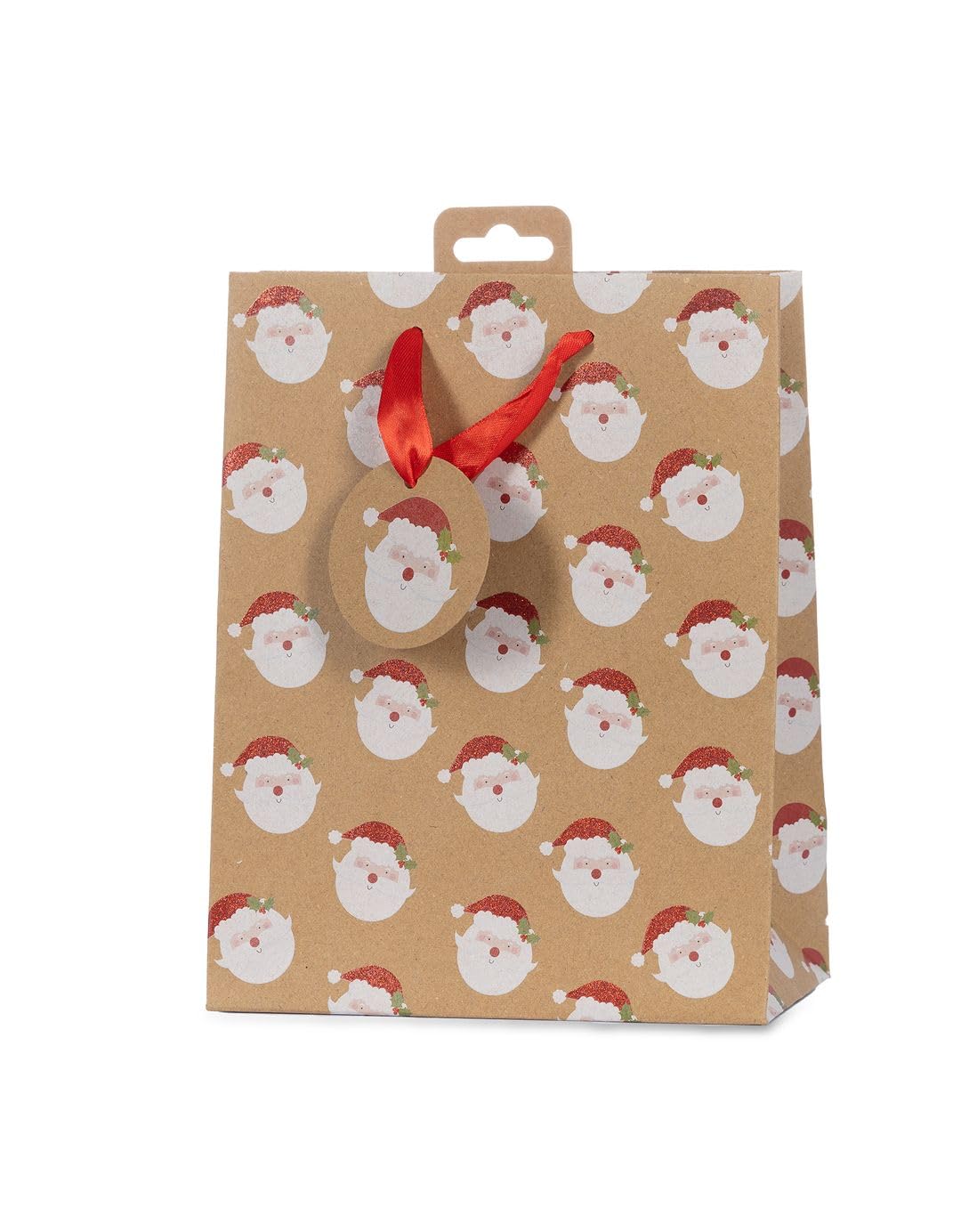 Laro Premium Line Geschenktüten Weihnachten/Kraftpapier/Braun/Rot 10/20/40/100stk Größe: H23x B18x T10x cm Medium, Anzahl:40, Muster Tüten:Weihnachten Kraftpapier Braun Rot