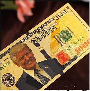 YKLL US Donald Trump Dollar Fake Money 24k Gold banknote Trump 1000 Dollar Commemorative Bills Gold foil banknotes