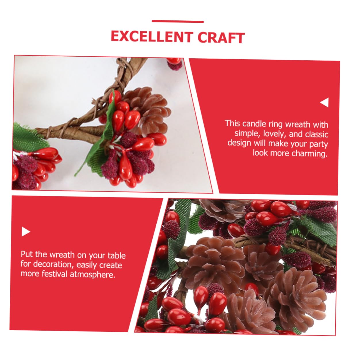 PRETYZOOM 10 STK Kranz Weihnachtskerzenkränze Ringe Weihnachtsgirlande Weihnachtskerzenständer Weihnachtsschmuck Stumpenkerze Weihnachtliche Mittelstücke Für Tische Kerzenringe Stoff