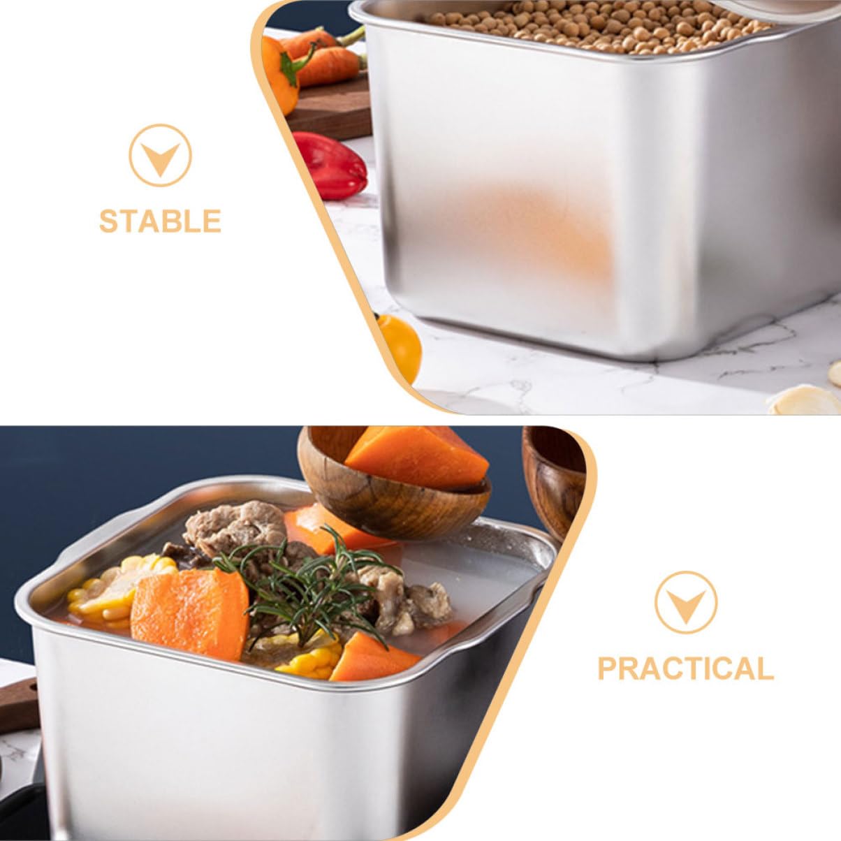 MAGICLULU 4piezas Contenedor De Especias Inoxidable Con Tapa Tarro Multifuncional Para Condimentos Organizador De Cocina Para Almacenamiento De Sazonadores y Especias Hogar y
