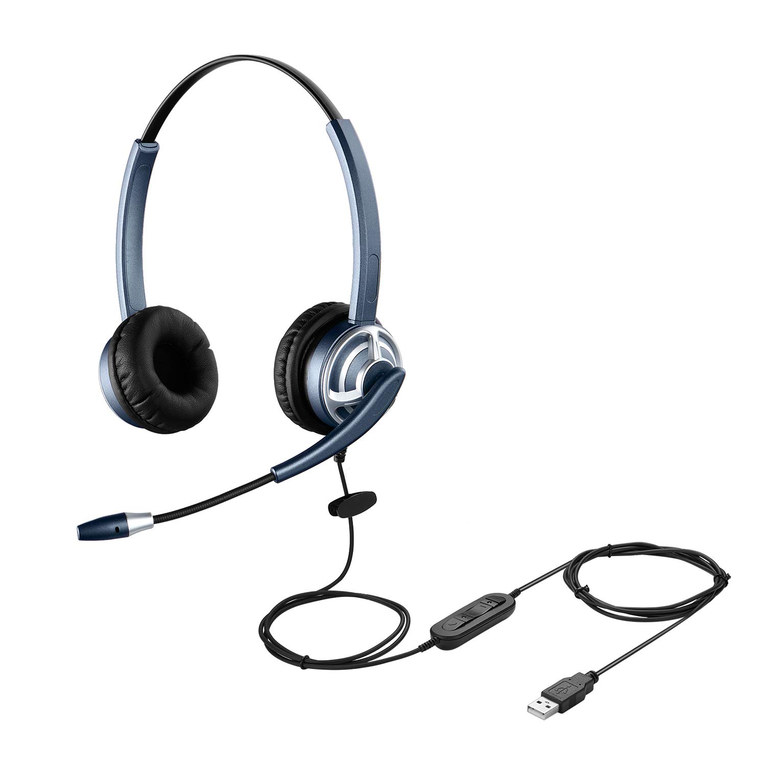 Sinseng USB Headset with Noise Cancelling Microphone & Audio Controls for UC Skype Lync Softphone Call Center Office Online Courses Zoom Microsoft Teams Dragon Voice Recognition Dictation Business