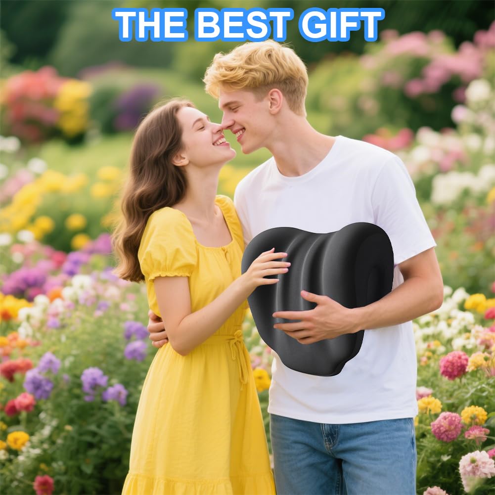 Cuscino cervicale in memory foam per sedia da ufficio per aeroplani, poggiatesta ergonomico per sedia da scrivania, supporto cervicale per poltrona e sedie da giardino, (nero)