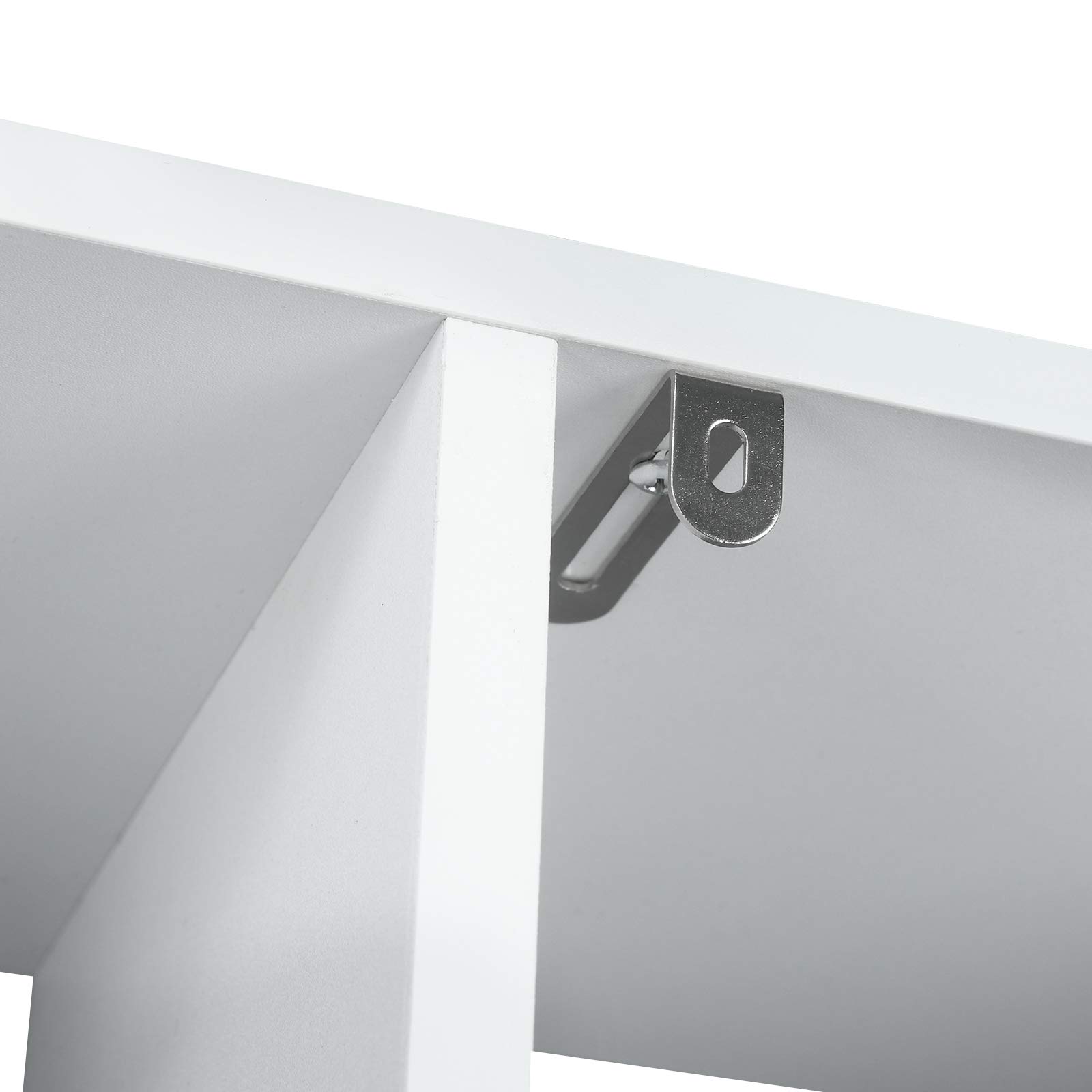EUGAD Libreria Blanca con Cajón y Cubos Abiertos, Estanteria de Almacenamiento para Libros, Marcos de Fotos y Colecciones, de 6 Niveles para Salón, Dormitorio y Oficina, 50x24x168 cm