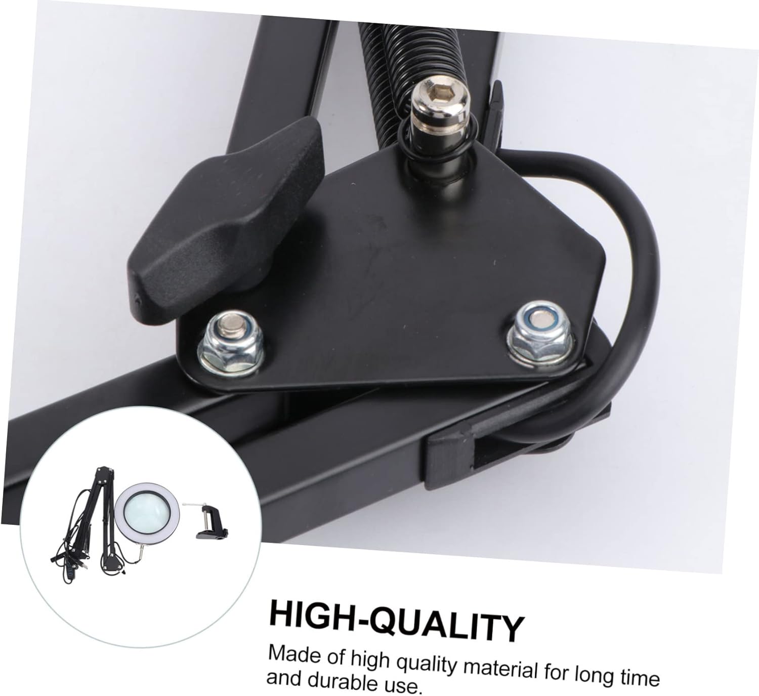 Uonlytech 5X LED Magnifier Table Lamp USB Adjustable Desktop Light for Welding and Crafting Energy-Saving Magnifying Glass Lamp Black