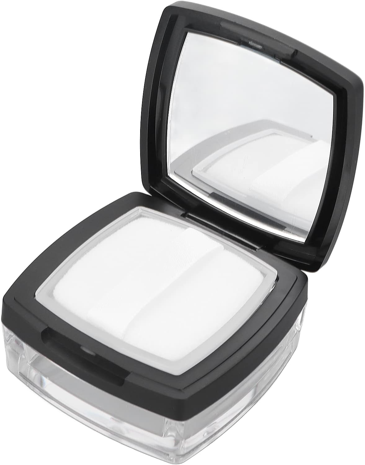 Vokers Empty Powder Puff Case, Prevent Spreading Out Refillable Loose Powder Box Mirror for Business Trip