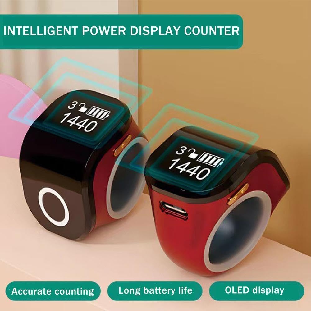 OLED Supergroßer Dual-Screen-Daumenzähler, ultraleichtes Laden, verstellbarer Sportbildschirm, Y4M0 Counting Type-C