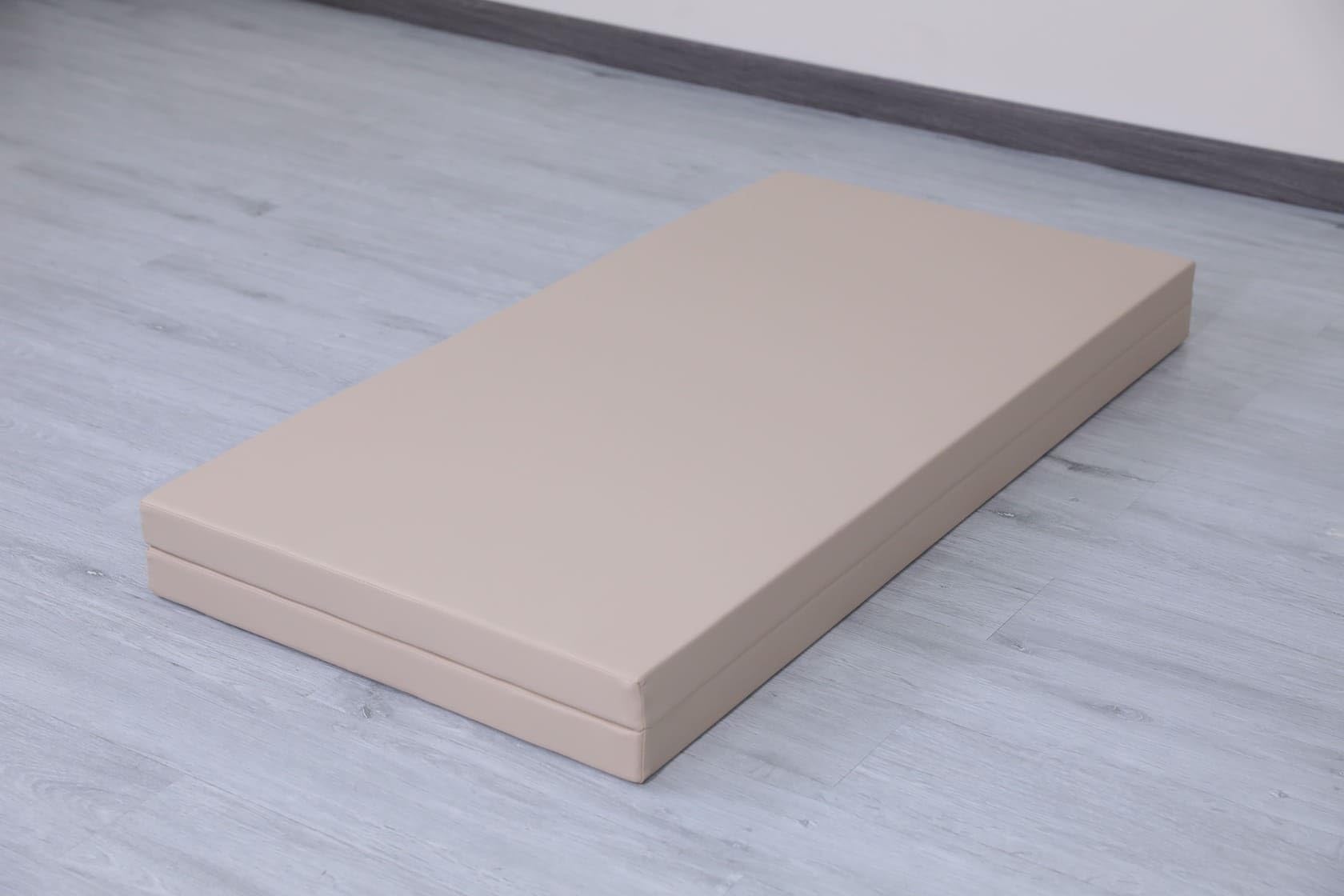 Tapis de gymnastique - Tapis de sport - Pliable - Doux - 2 pièces - 120 x 120 x 5 cm - Beige