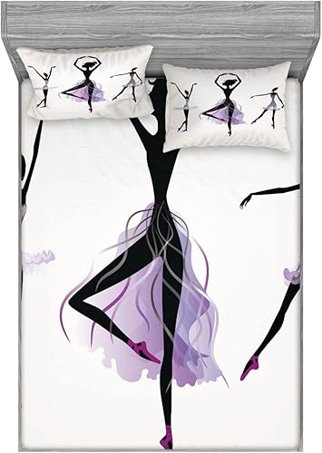 Miniatura 93 de Ambesonne - Juego de sábanas bajeras y fundas de almohada, diseño clásico botánico, plantas de jardín vintage, juego de 3 piezas con estampado