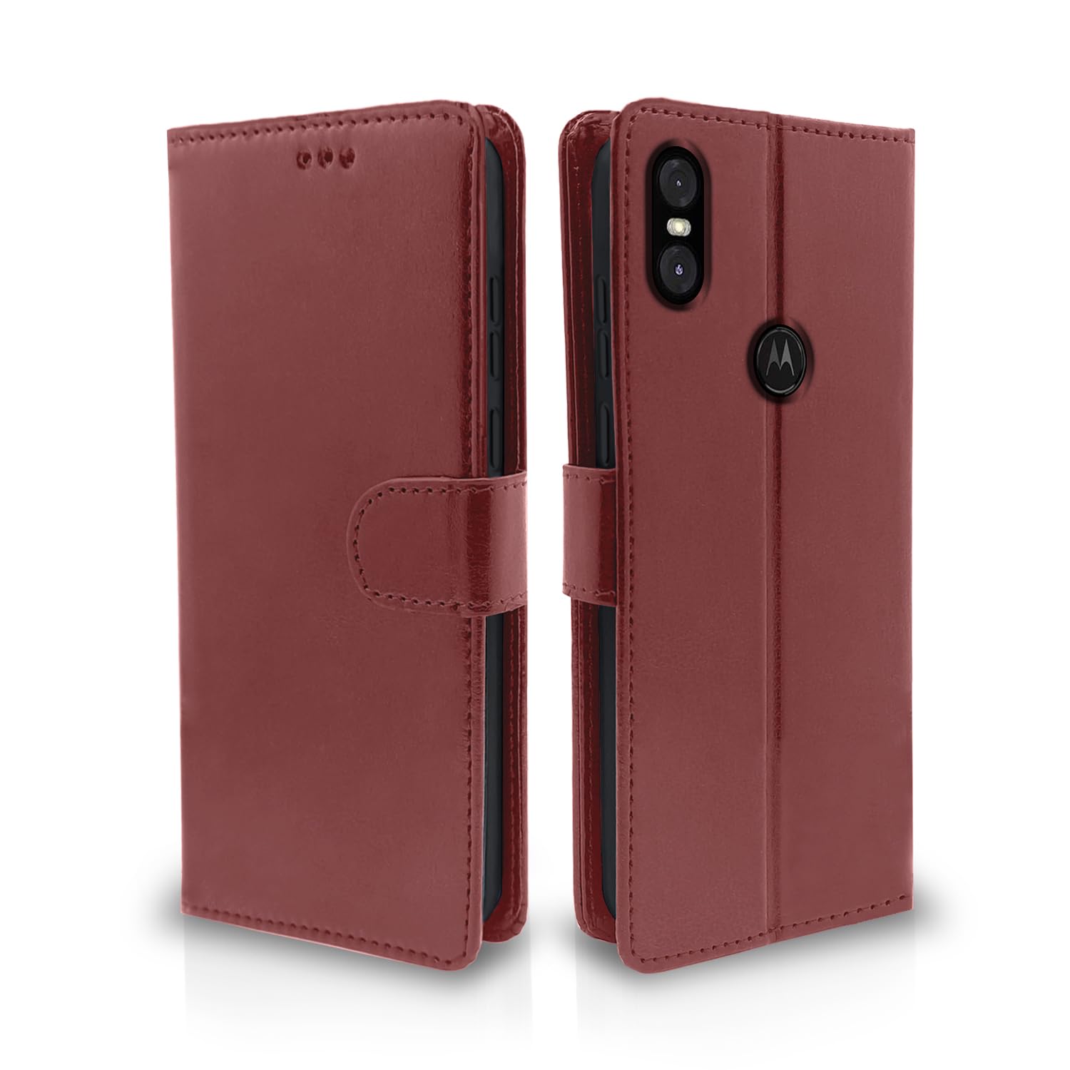 Pikkme Flip Cover Leather Finish | Inside TPU with Card Pockets | Wallet Stand and Shock Proof | Complete Protection Flip Case for Moto One Power (Brown) (B084Z3Z8HM) Amazon Price History, Amazon Price Tracker