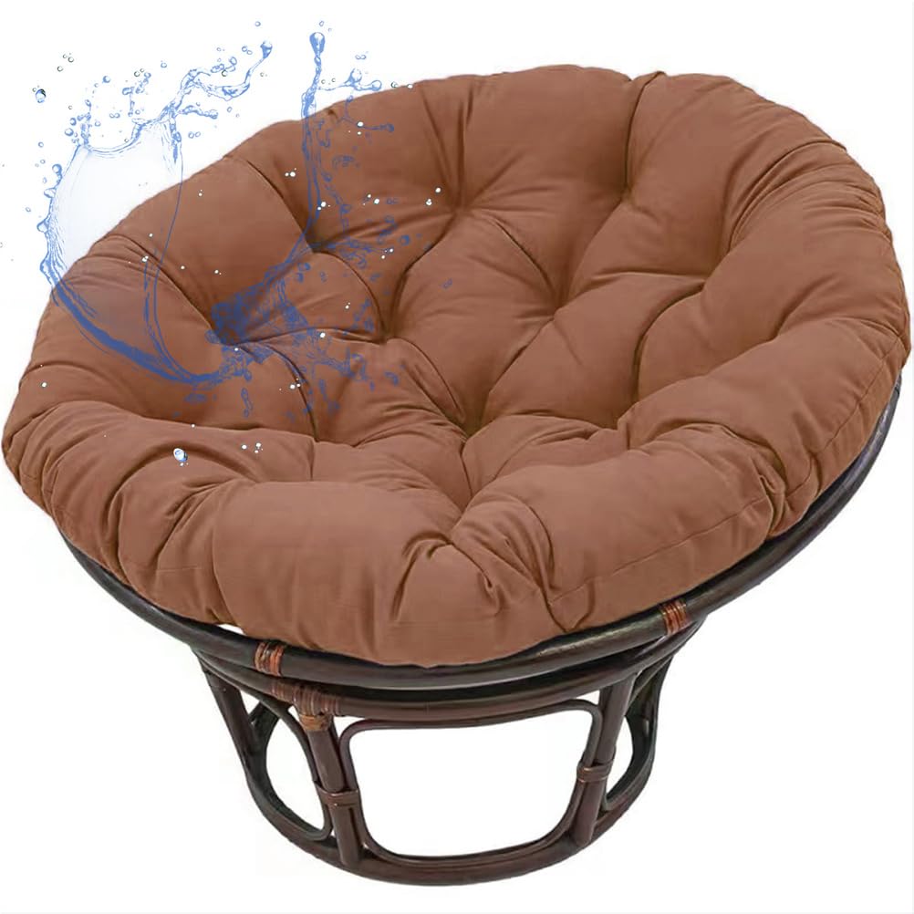 Aocase No16 Large Round Egg Chair Cushion Only Replacement Waterproof Papasan Cushion Pad Thick Support For Egg Chair Hanging Basket Seat All-Weather Indoor Outdoor Garden Lounge Mat,,40×40Cm