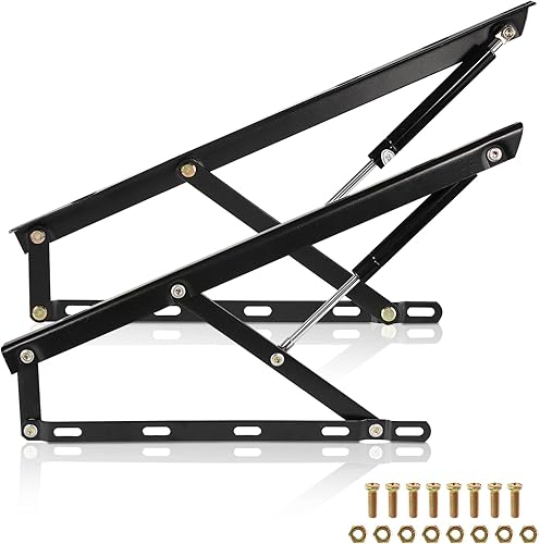 Dyna-Living Mecanismo de elevación de cama, un par de cama de almacenamiento de elevación, plataforma de resorte de gas resistente, elevador de