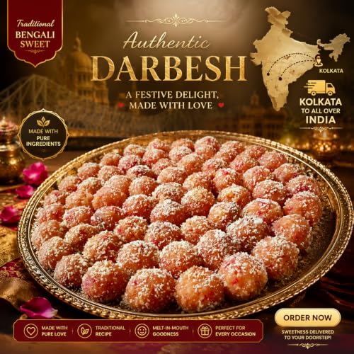 Image of BANGLARMISTI Darbesh | Bengali Sweets, Boondi Laddoo, Traditional Delicacy, Delivered Fresh from Kolkata to All Over India, 3pcs Pack