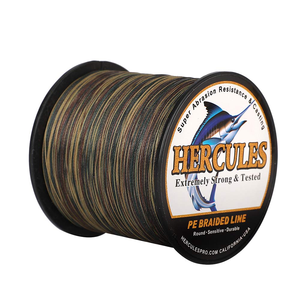 HERCULES Cost-Effective Super Strong 4 Strands Braided Fishing Line 6LB to 100LB Test for Salt-Water, 109/328 / 547/1094 Yards (100M / 300M / 500M /