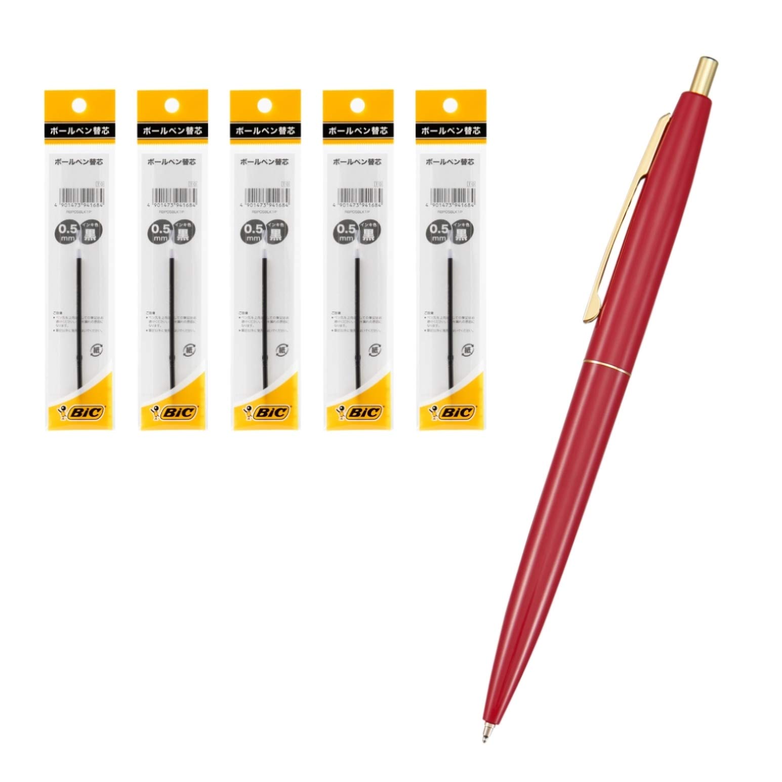 Amazon | ビック(Bic) ボールペン クリックゴールド 0.5 油性 黒  