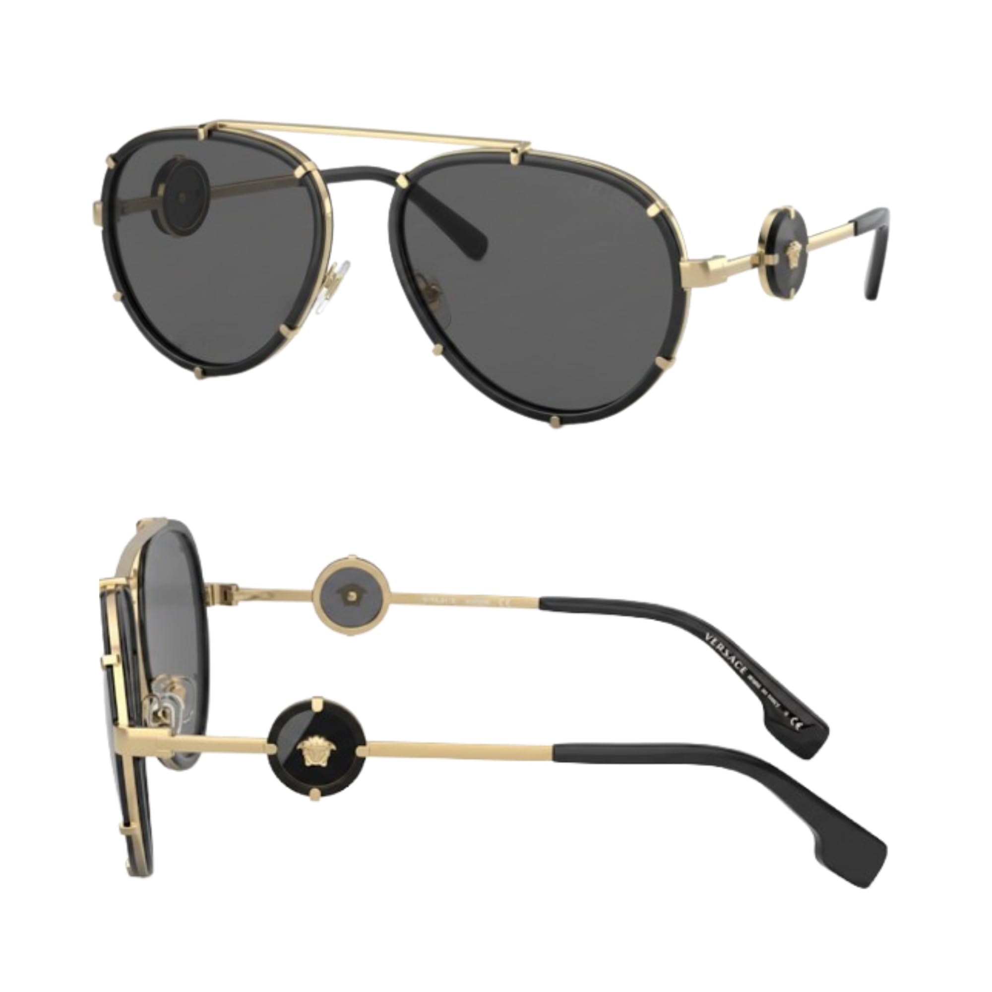 Versace VE2232 Medusa PILOT Shape Sunglasses with Luxury Eyewear kit