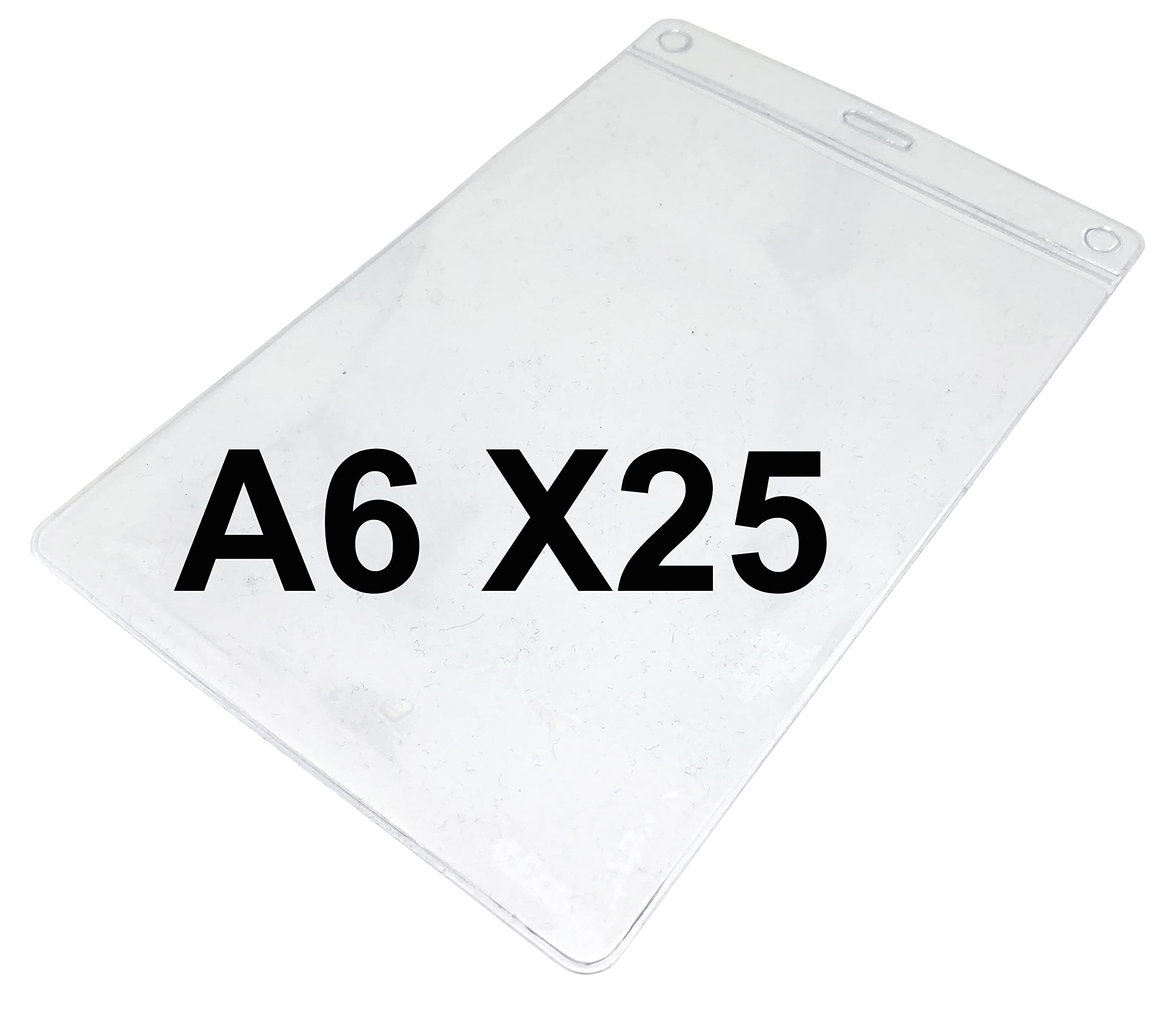Pack of 25 x Vinyl A6 ID Plastic Card Badge Name Tag Holders by PCL Media ltd Portrait Size 17.5 x 11.2cm - Holds 15.2 x 10.8cm | Large Clear PVC Pocket Pouches ID Sleeves Pockets Access Control โ image 1