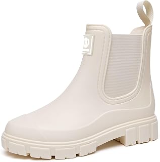 Rubber Boots Women Half High Waterproof Rain Boots Chelsea Boots for Daily Life Garden