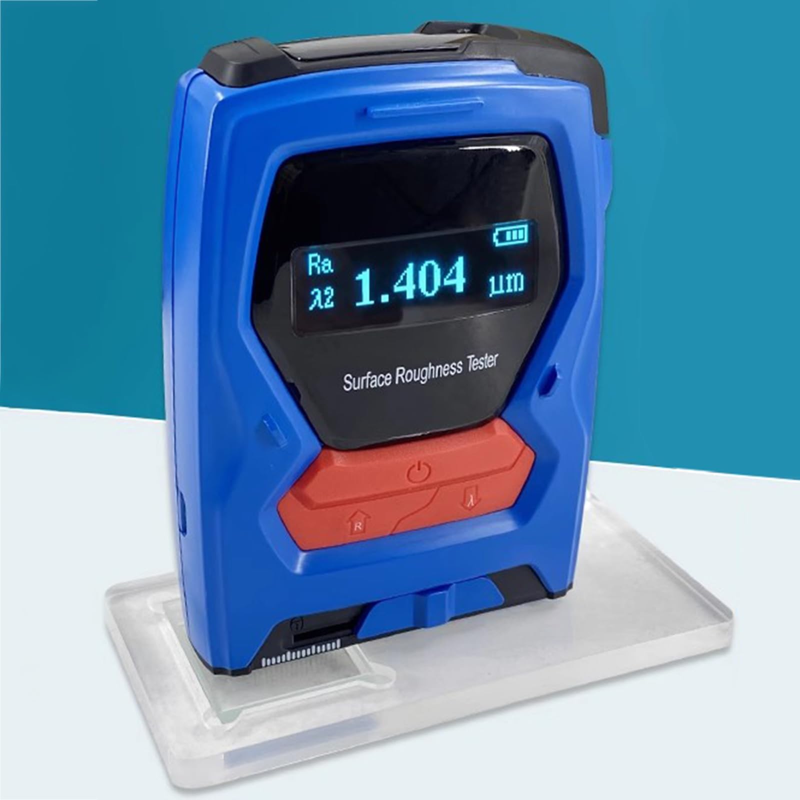 Misuratore di profilo portatile del tester di rugosità di superficie, gamma di misura Ra, Rq: 0.05-10.0μm, precisione 0.01μm, doppio display, blocco di calibrazione standard, ricaricabile