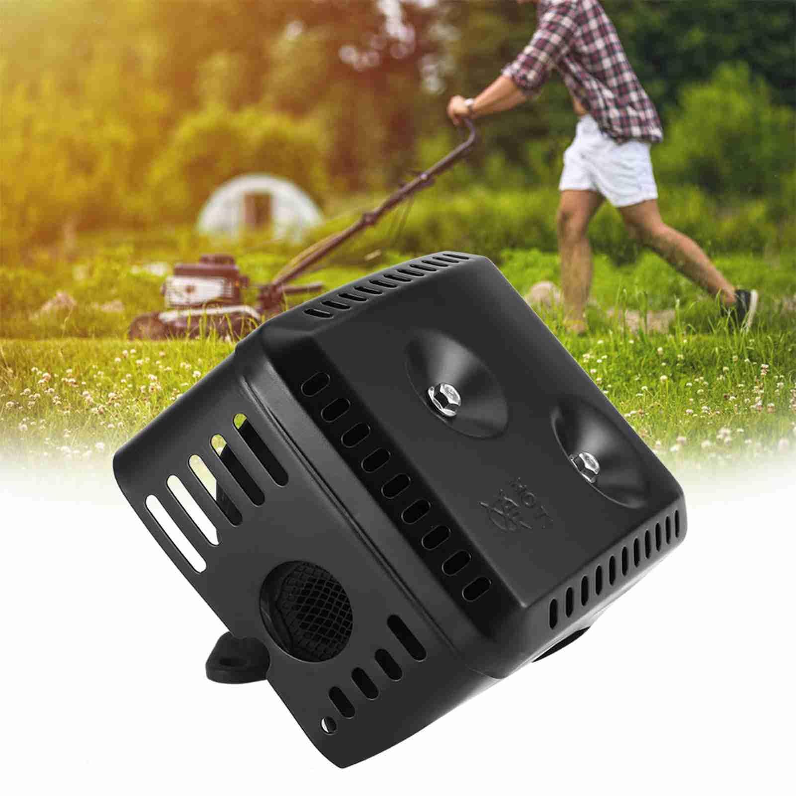 Asixx Silenciador de Escape, Sistema de silenciador de Escape con Protector térmico para Honda GX120 GX160 GX200 5.5 HP 6.5 HP cortacésped, Parte