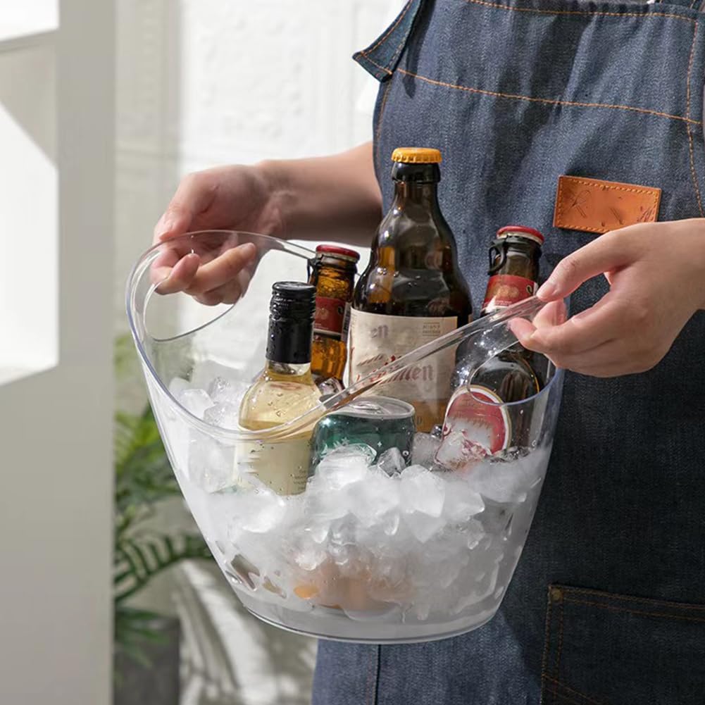 Seau à glace transparent de 3,5 L pour champagne et bière - Seau de conservation de glace pour fêtes, événements et bars à domicile