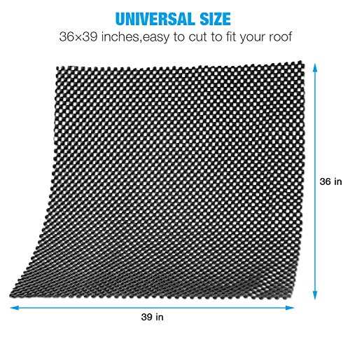 ROOF CARGO BAG PROTECTIVE MAT, Roof Rack Pad for Car Roof Storage Bags Top Universal Roof Rack Pad for Rooftop Cargo Bag TOP UNIVERSAL ROOF RACK PAD for PROTECTION from Car Roof Racks (36'' x 39'')