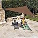 Coolaroo Ready-To-Hang Shade Sail - 90% UV Block Breathable Outdoor Sun Shade with Pre-Attached Ropes for Patios, Gardens & Seasonal Use, 16ft 5in, Triangle, Mocha