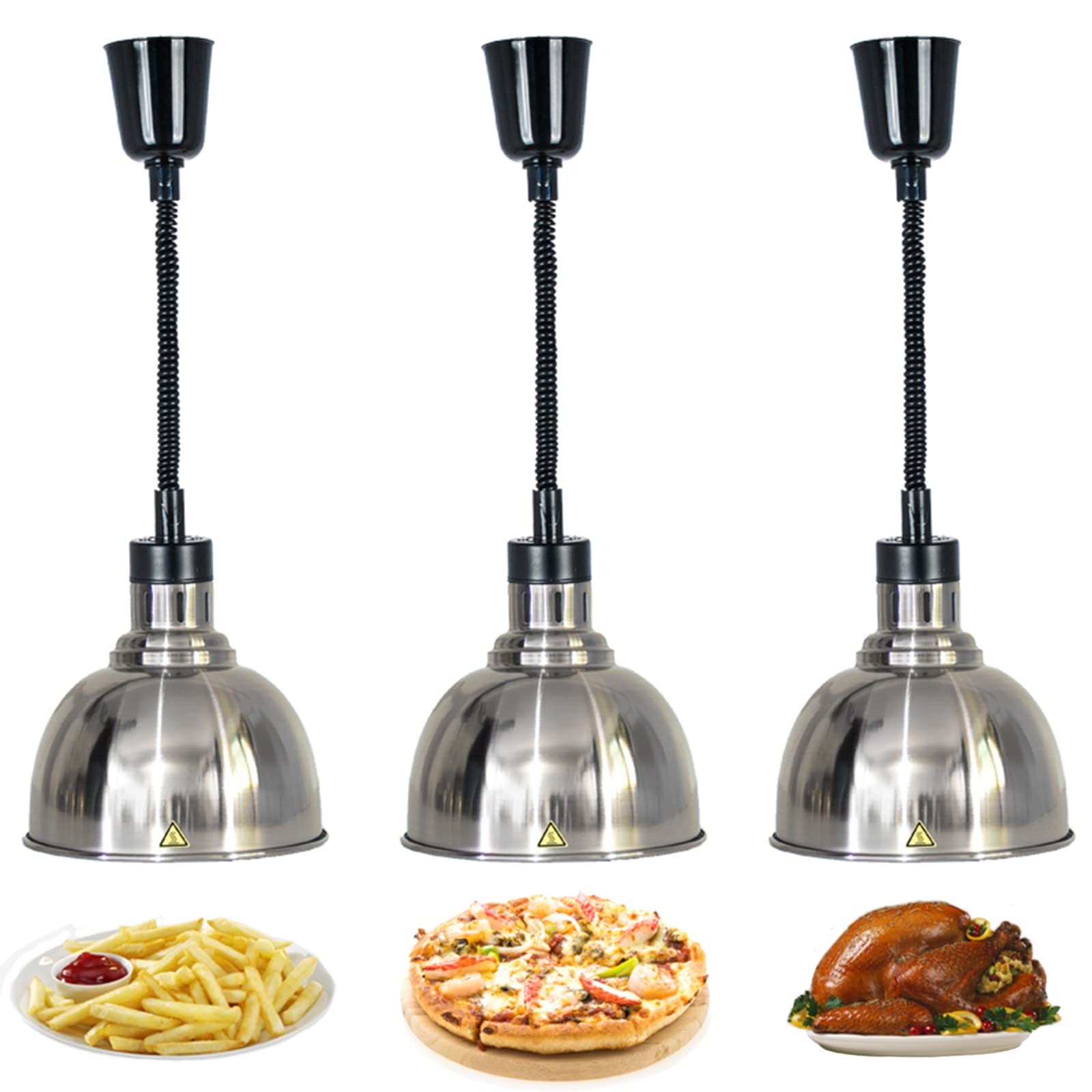 Buffet Lebensmittel Wärmelampe Speisenwärmer, Edelstahl-Pendelleuchten für Restaurants, Systemgastronomie Ausrüstung, Multifunktion, Ideal für Pommes Frites und Brathähnchen