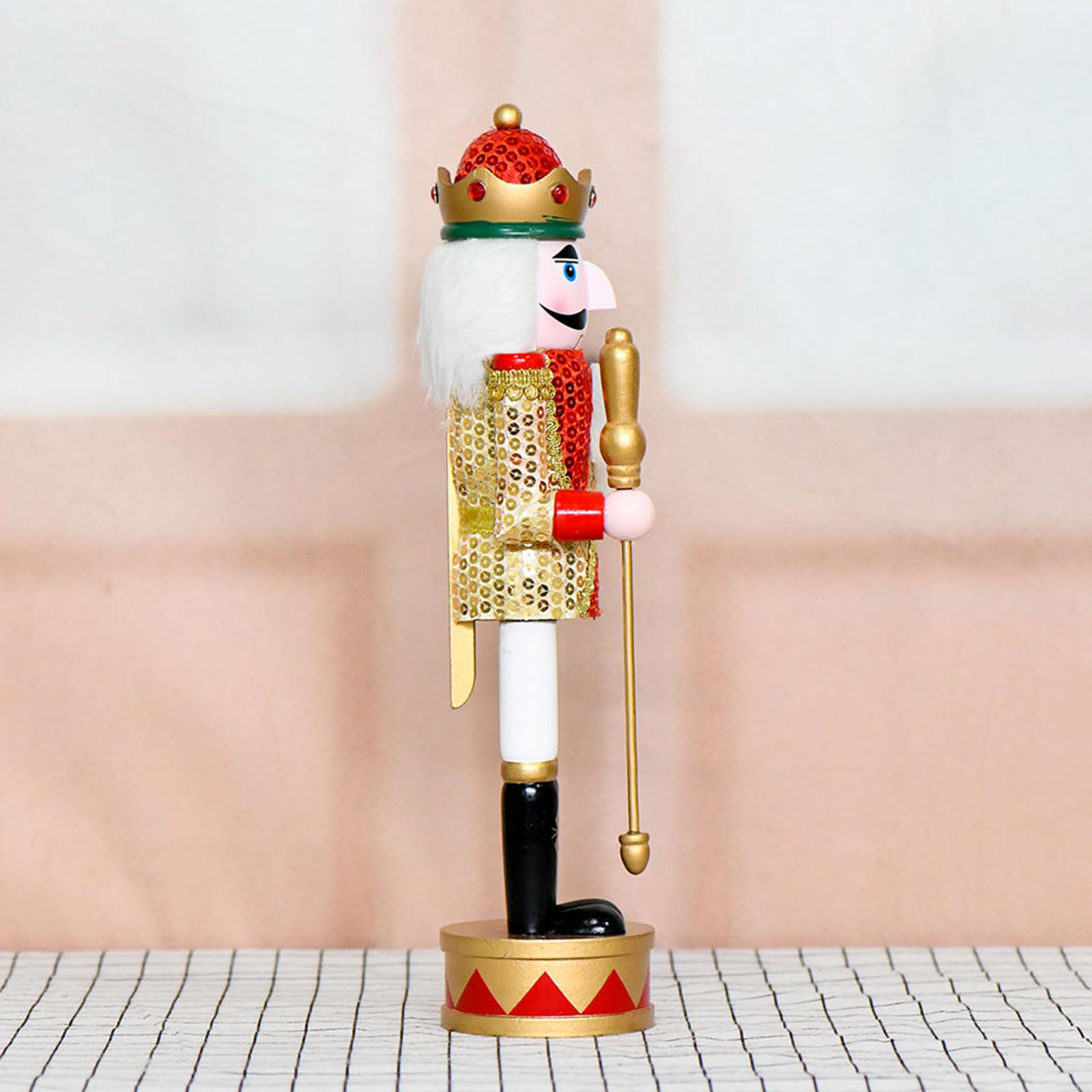 Adorno de cascanueces de Navidad, decoración de soldado de madera pequeña, adornos para estatuillas de mesa