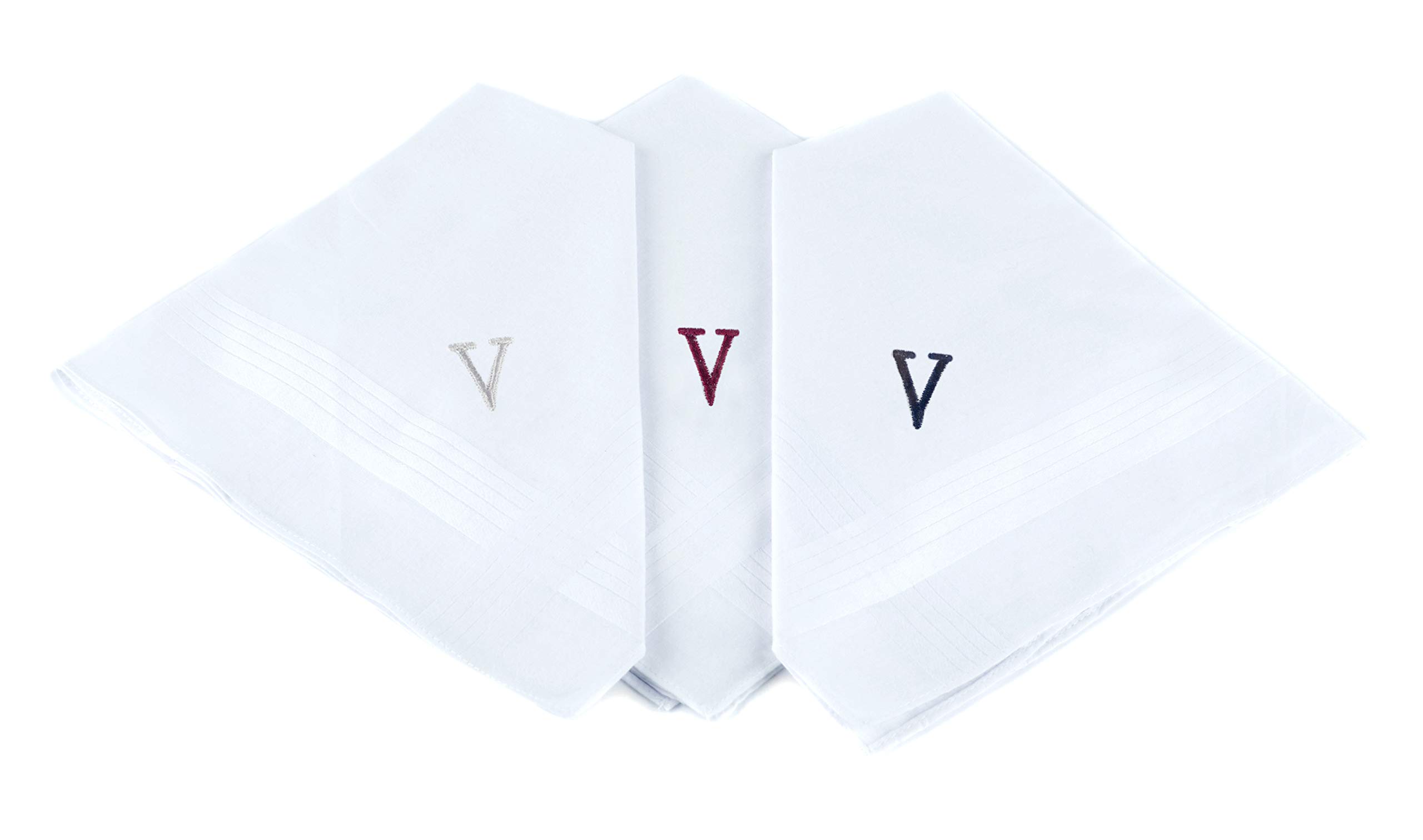 boxed-giftsInitial Handkerchief for Men, Monogrammed Boxed 3 Piece Set,100% Cotton