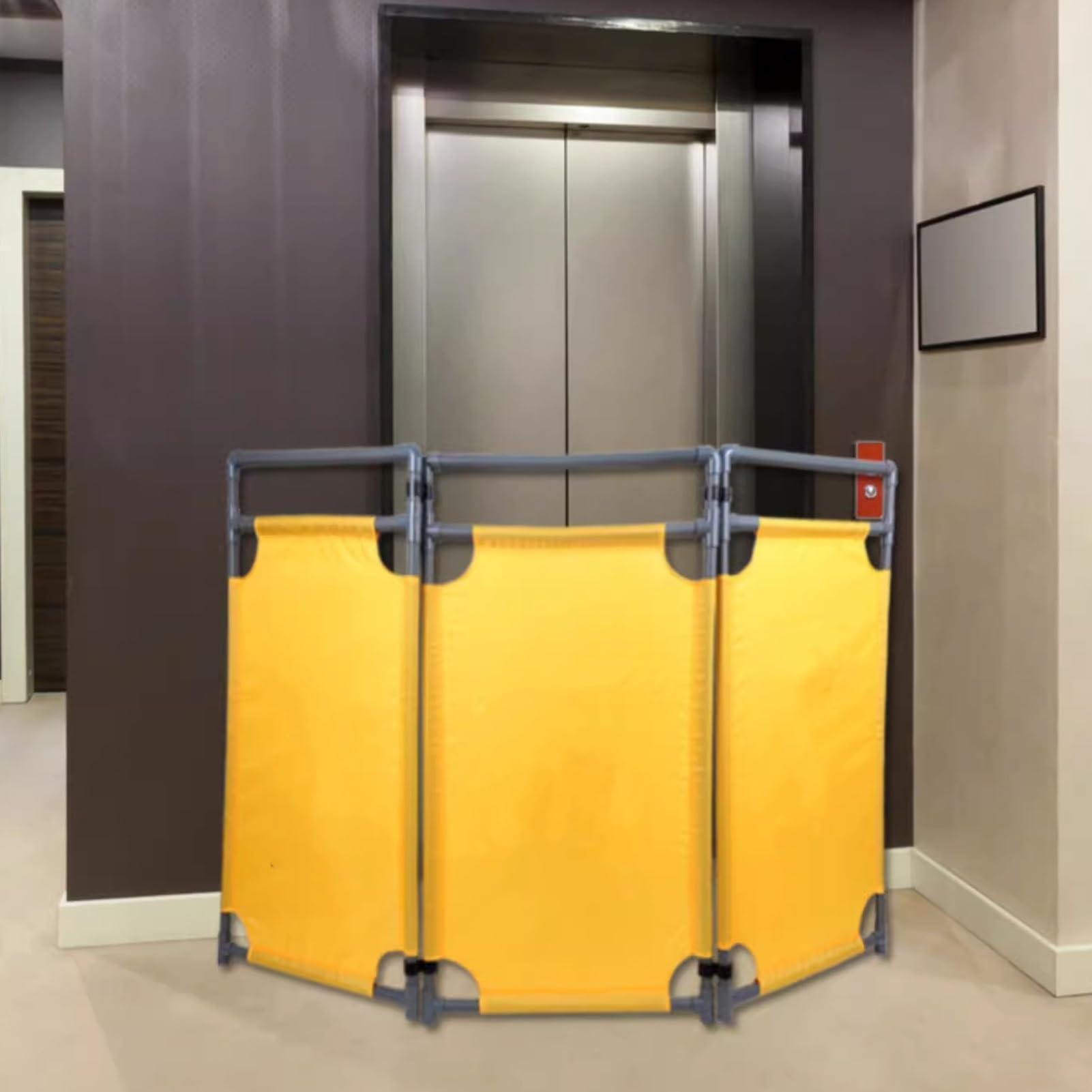 Expandable Mobile Barricade – Yellow Barrier Gate for Lift Maintenance Foldable Insulated Pedestrian Roadblock Traffic Safety Fence for Construction Sites
