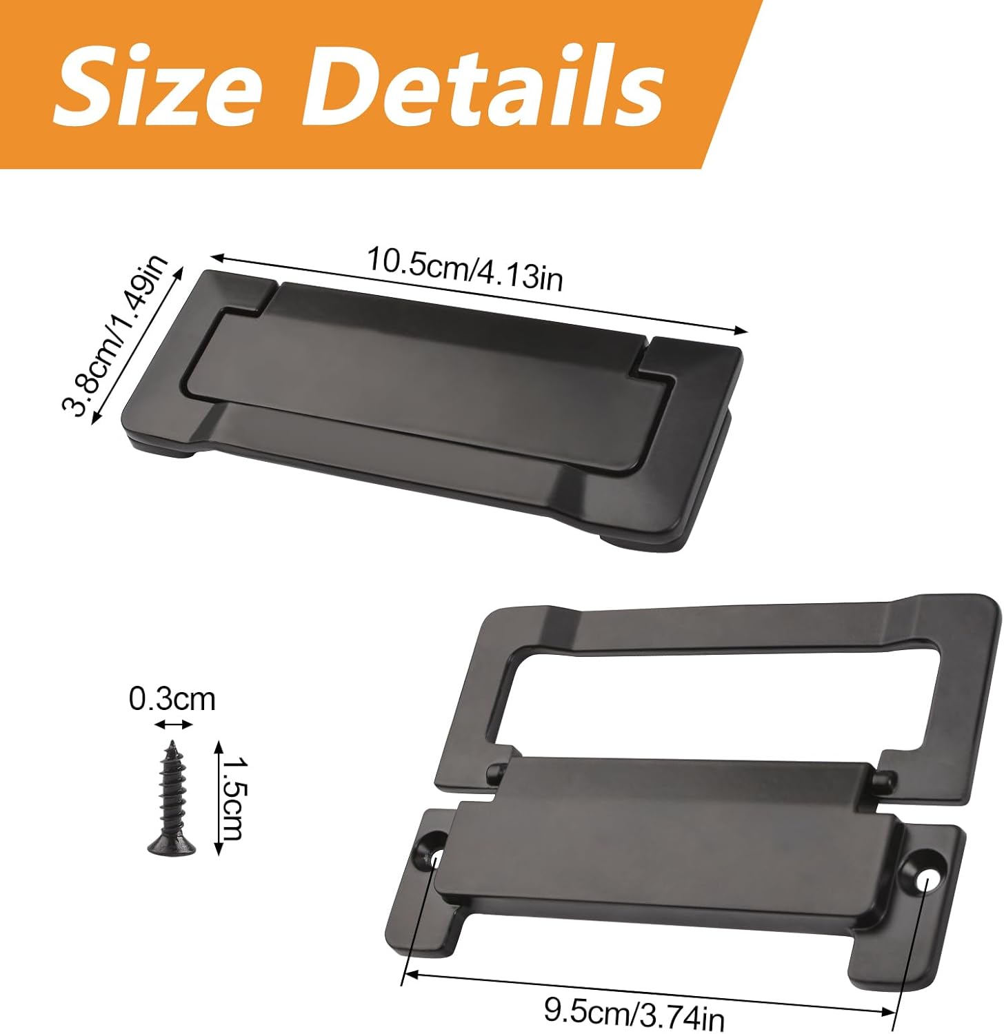 MOROBOR 8pcs Pocket Doors Drawer Handle Flush Pull, Hidden Concealed Furniture Handles with Screws Zinc Alloy Knobs for Cabinets Closets Drawers, Hole Center 96mm (Matte Black)