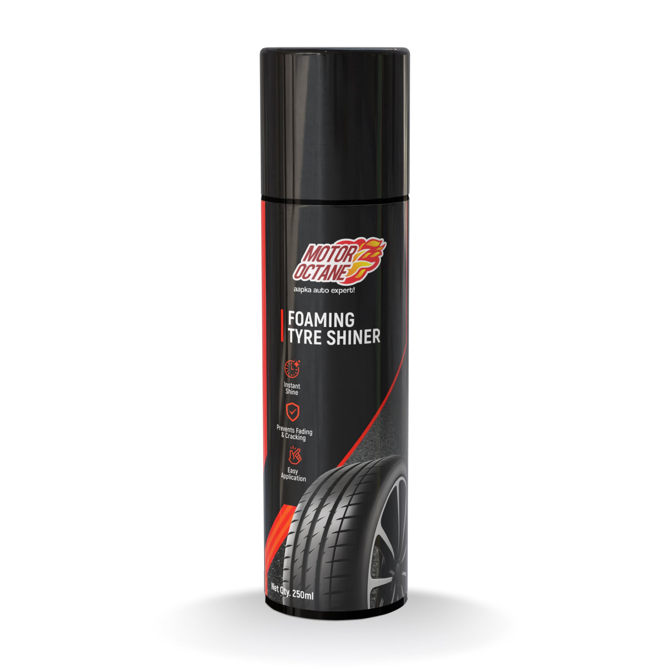 Foaming Tyre Shiner | 250ml | Cleans Dirt Instantly & Restores Showroom-Like Wet Black Finish | Prevents Fading & Cracking | Easy Spray Application.-picture-22