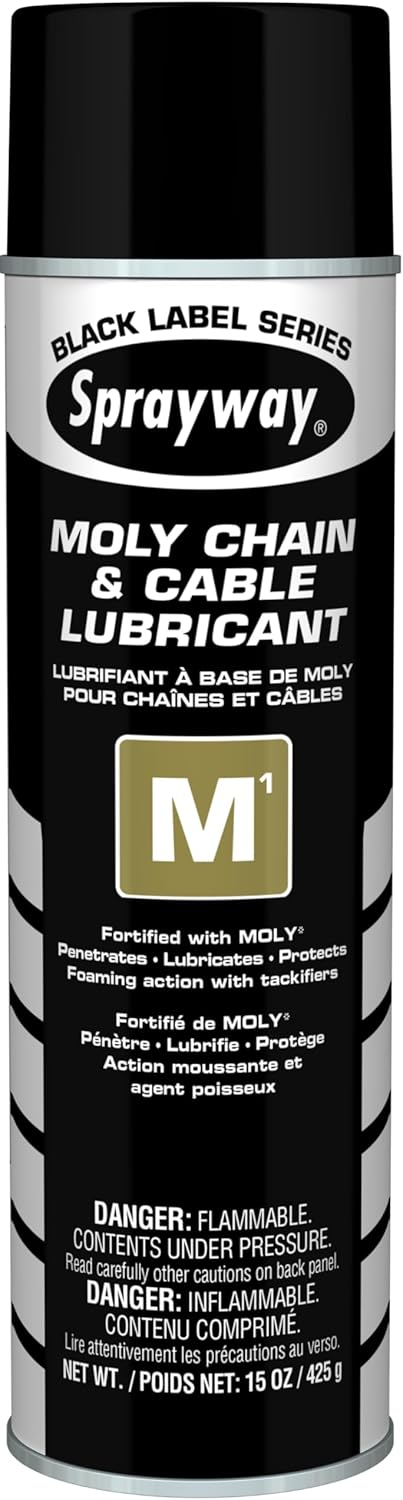 Sprayway SW291-12PK M1 Moly Chain & Cable Lubricant, 15oz, 12 Pack