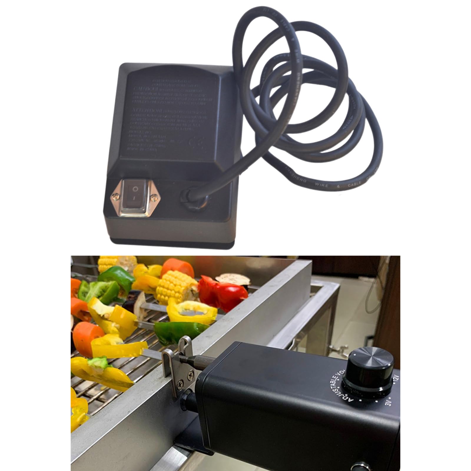 PANGBOER Motor eléctrico de bajo ruido para asador de barbacoa, resistente, diseño portátil, 220 V, 15 kg, gran capacidad, ahorro de energía