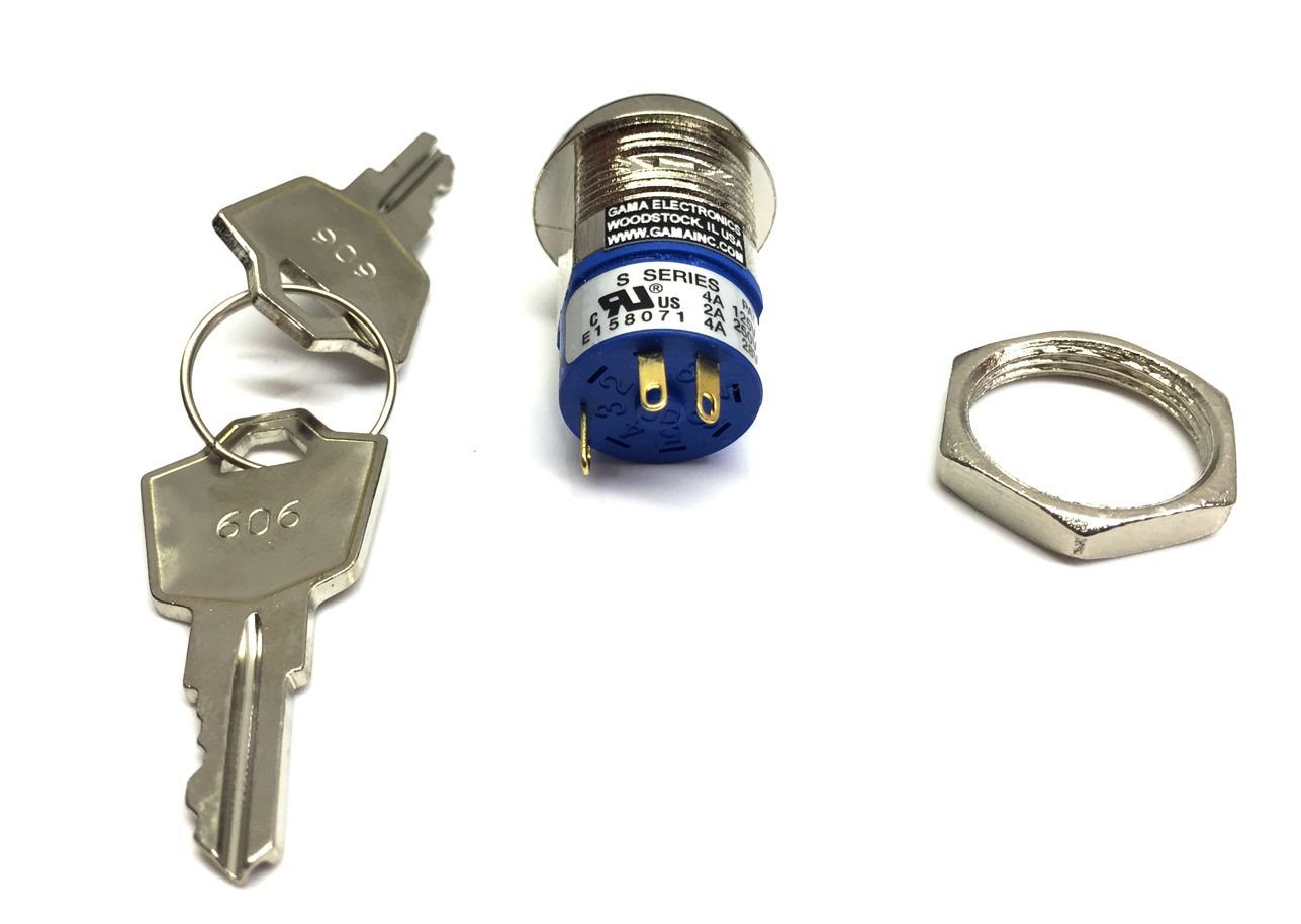 GAMA Electronics 2 Position Single Pole On-On Keylock Switch SPDT